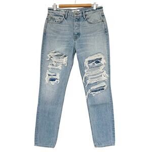 Grlfrnd Karolina Jeans Womens 30 x  High Rise Grunge 90s Boho Distressed NWT